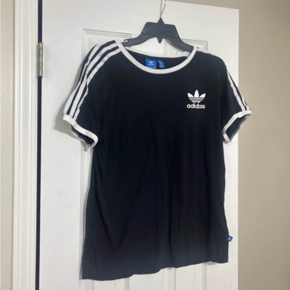 Adidas Navy Tee with White Trim